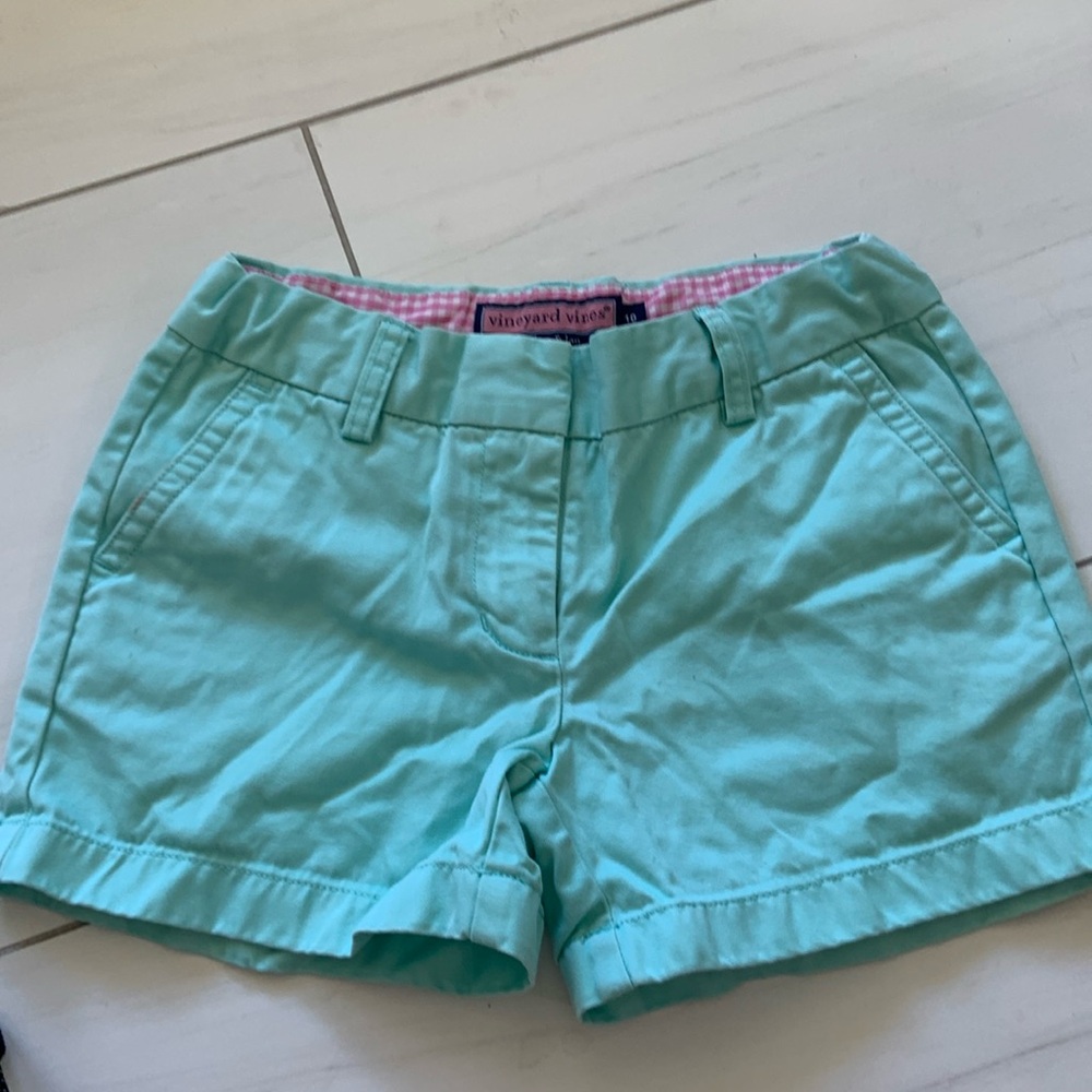 Vineyard Vines Shorts Girls Size 10 Teal Chino Shorts